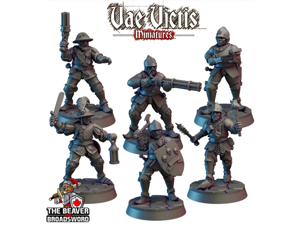 6 City Watch Guardsman mini set - Vae Victis | Unit | Fighter | Paladin | Human | Male | Guard | Knight | Pathfinder, TTRPG, Wargaming,
