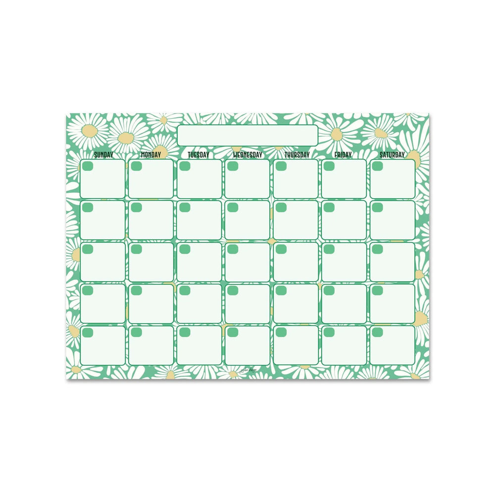 Agenda Mensuel "Green Daisy" - 15 Pages