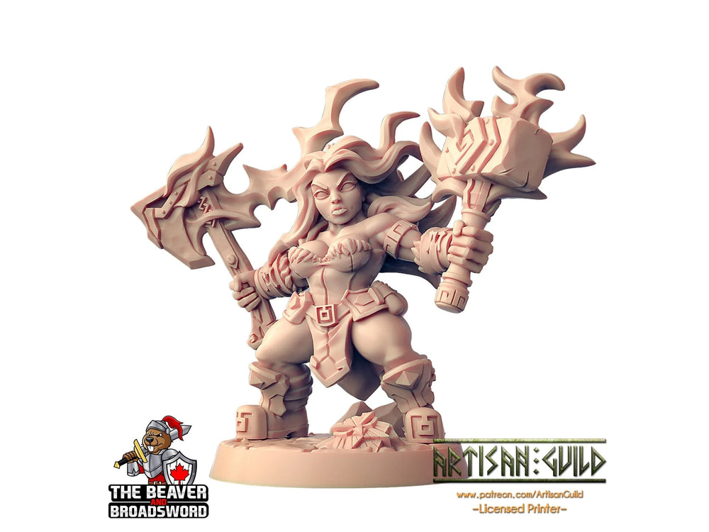 Helga Windfury figurine DnD - Artisan Guild | Nain | Guerrier | Femme | Rôdeuse | Barbaresse | Pathfinder | Wargaming | Clan |