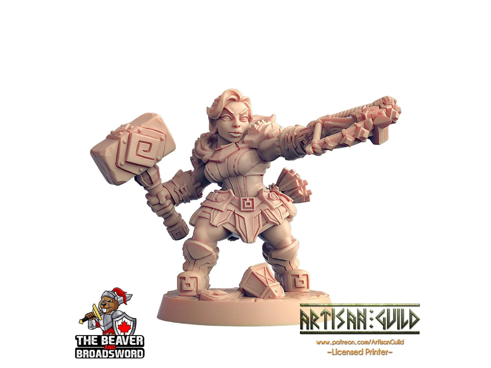 Miniature de la Brise-Serment Naine - Artisan Guild | Nain | Guerrier | Femme | Rôdeuse | Artificière | Pathfinder | Jeux de guerre | Clan |