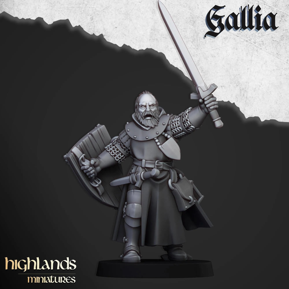 Chevalier en quête héroïque en résine - Modèles premium en résine à l'échelle 28/32 mm pour wargaming et jeux de rôle, DnD, Humain, Gallia, Durable, Haute Qualité
