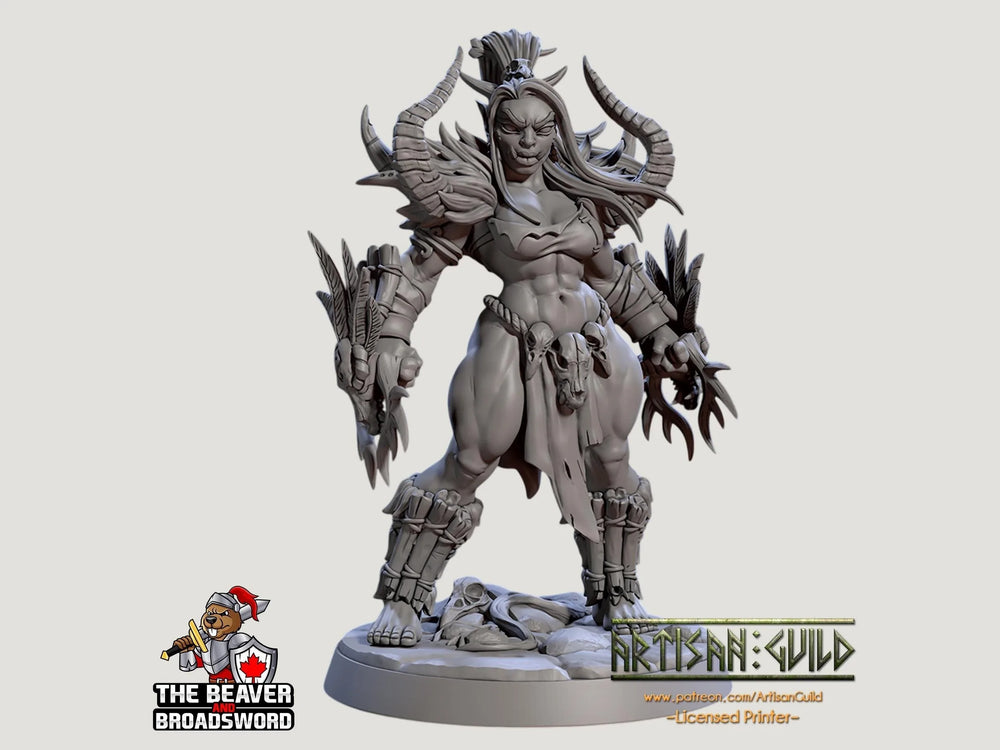 Chaman Orque Féminine, Moine, Guerrière - Mini Premium DnD - Miniature de Table en Résine Haute Qualité 28mm 32mm, Figurine Robuste