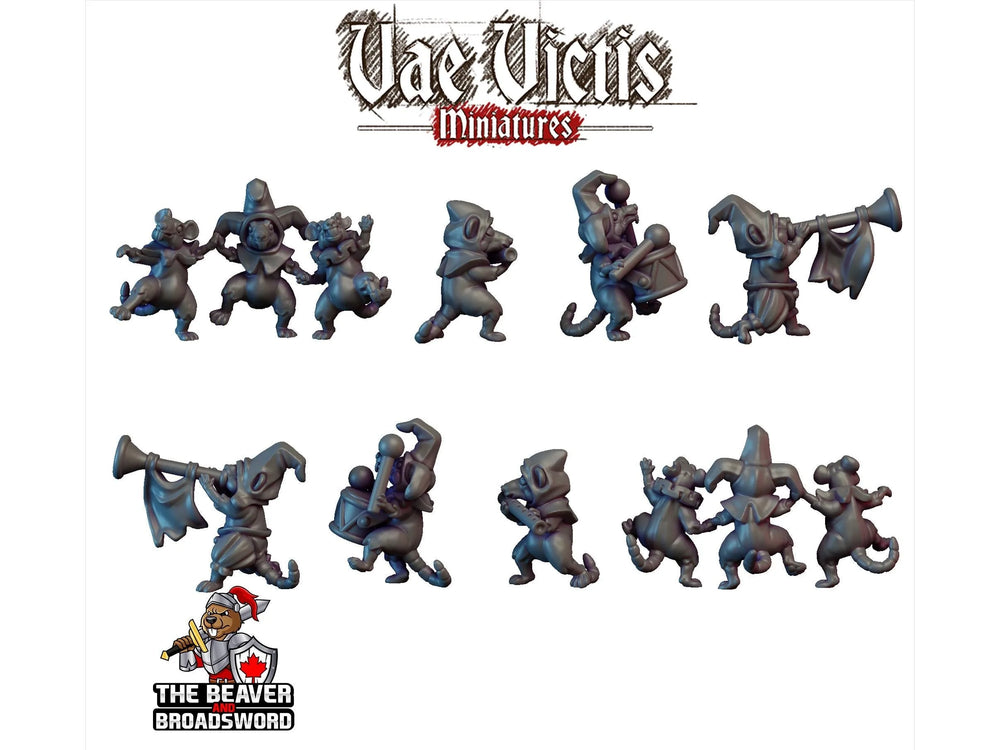 Orchestre de Rats - Monstre, Fée, Mort-vivant, DnD, Fantastique - Miniatures de table de haute qualité imprimées en résine 28mm 32mm, Figurine résistante
