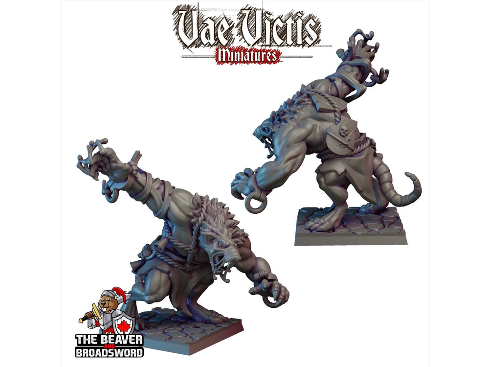 Rat Géant A Mini - Monstre, Mutant, Rat-garou, DnD, Fantaisie - Miniatures de table de haute qualité imprimées en résine 28mm 32mm, Figurine robuste