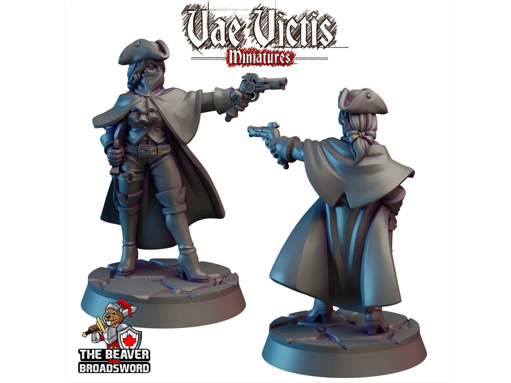Femme des grands chemins - Humaine, Bandit, Voleuse, DnD, Fantaisie - Miniatures de table de haute qualité imprimées en résine 28mm 32mm, Figurine robuste