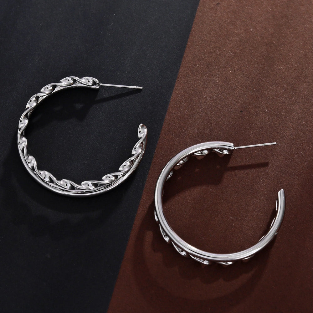 Boucles d'oreilles créoles superposées ESME en argent