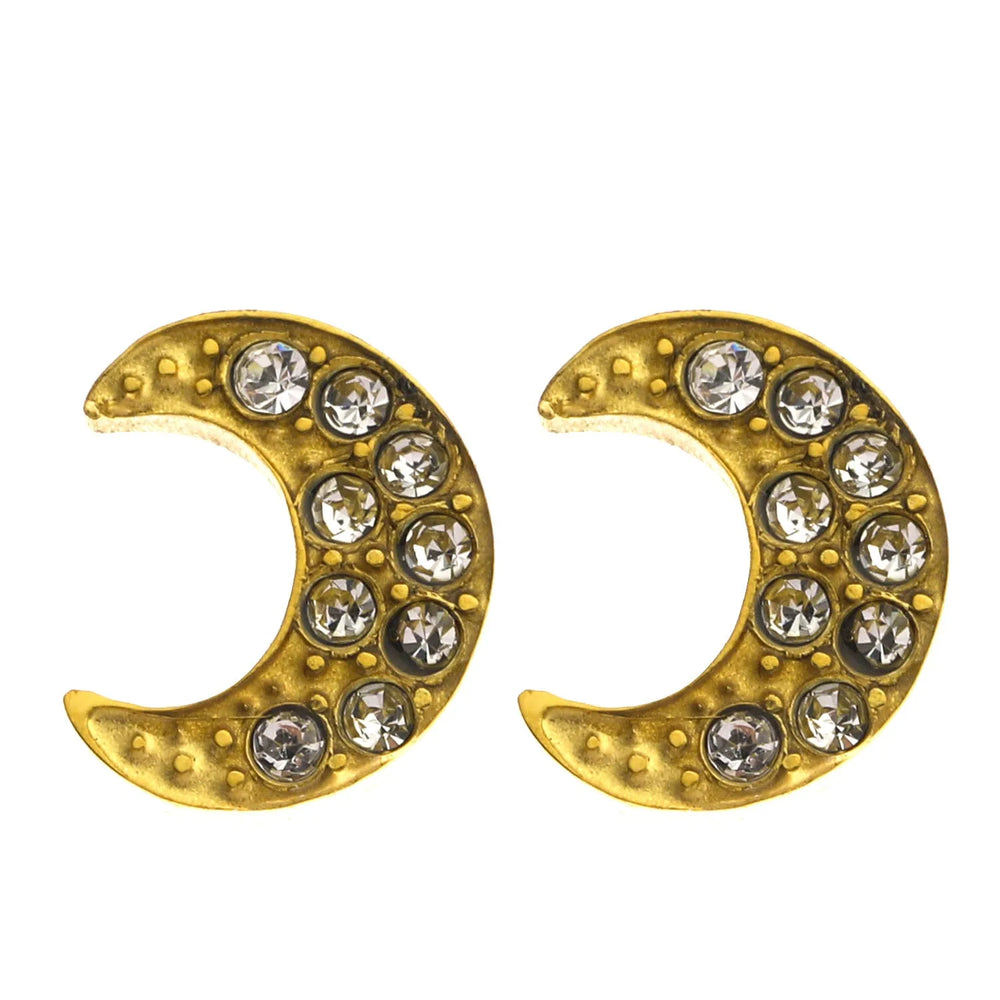 Boucles d'oreilles en forme de croissant de lune AISLEY ornées de zircons
