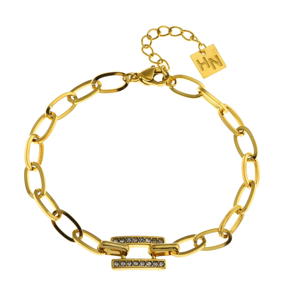 Bracelet GAILA Deco Maillon avec Centre Incrusté de Zirconia