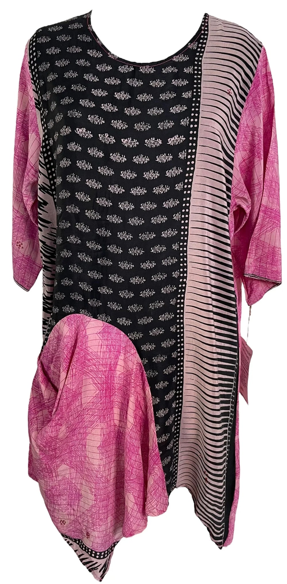 PRC6051 Robe tunique Avatar en pure soie avec poche intégrée