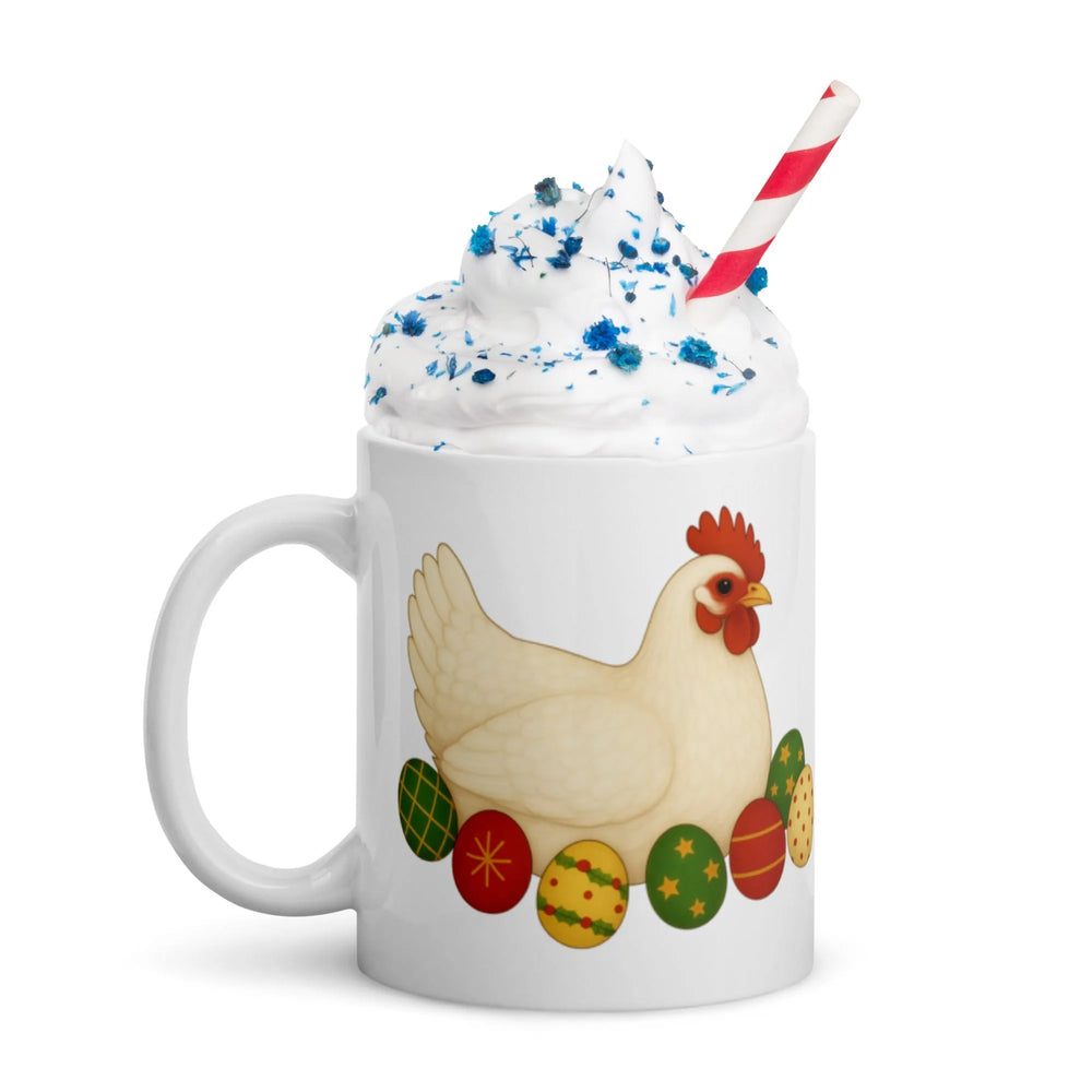 Joyeux Chickmas – Tasse blanche brillante