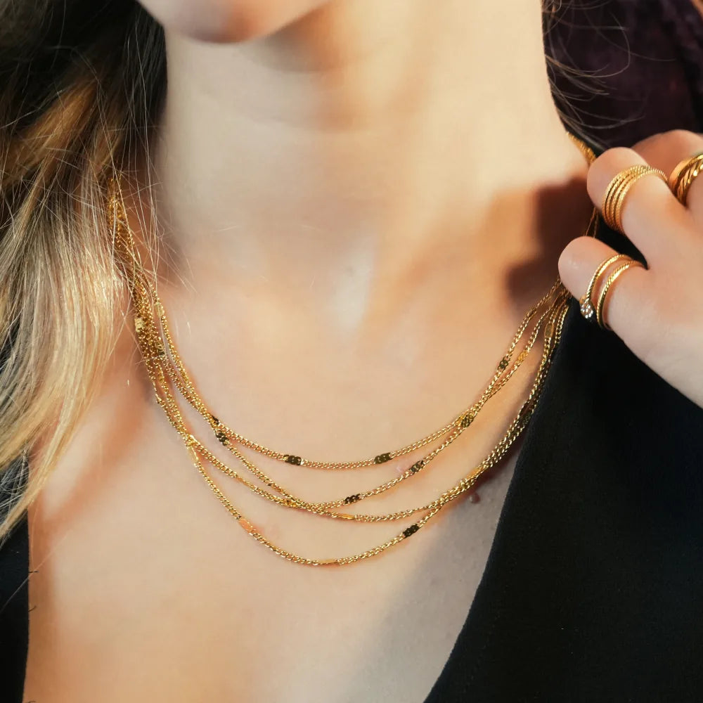 MORIA : Collier à 4 rangs Luxe Superposé