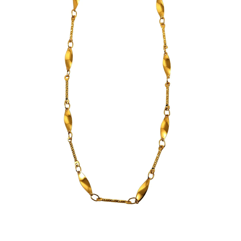 Collier OTTIS : Maillons ovales torsadés et barres texturées