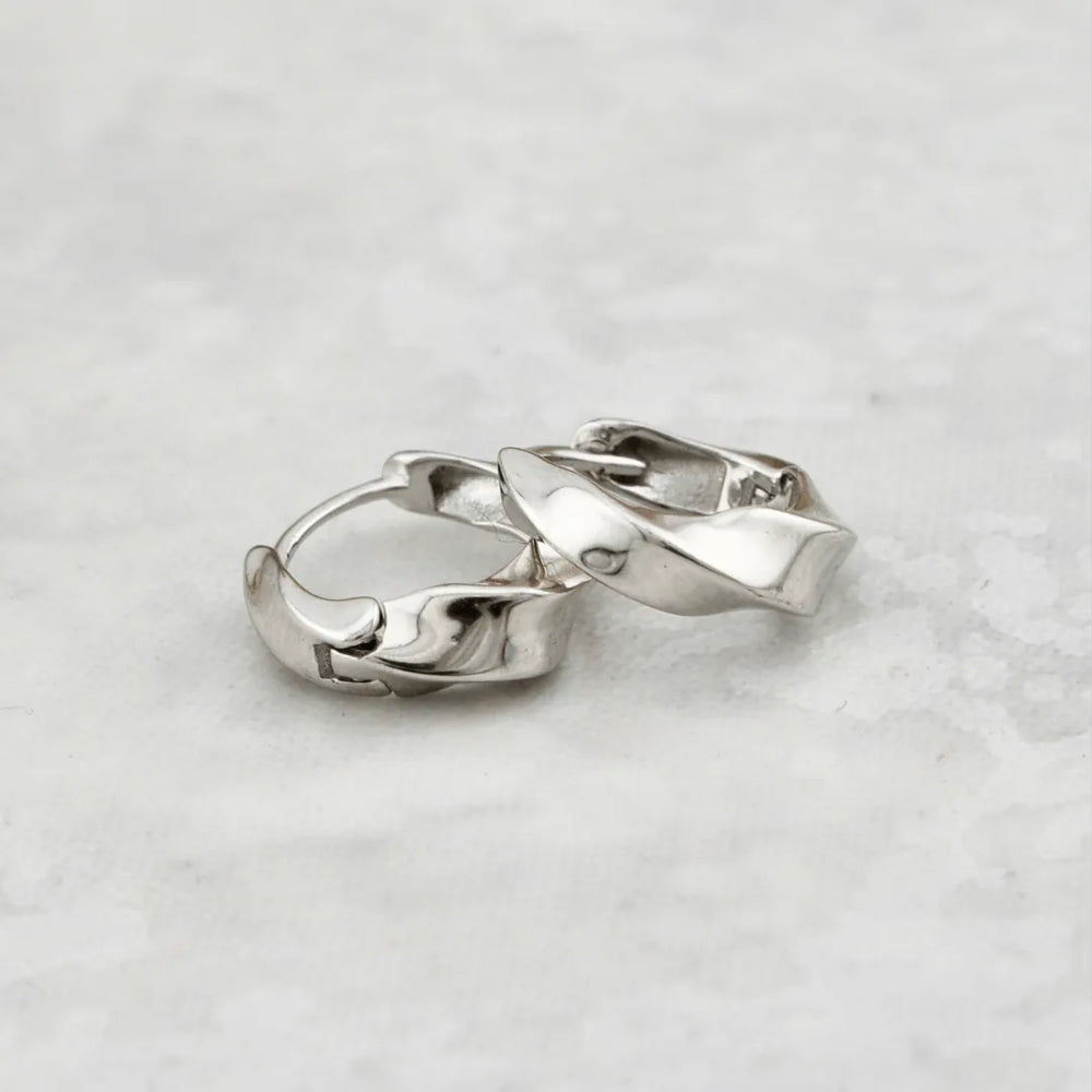 Boucles d'oreilles Huggies Torsade en argent sterling
