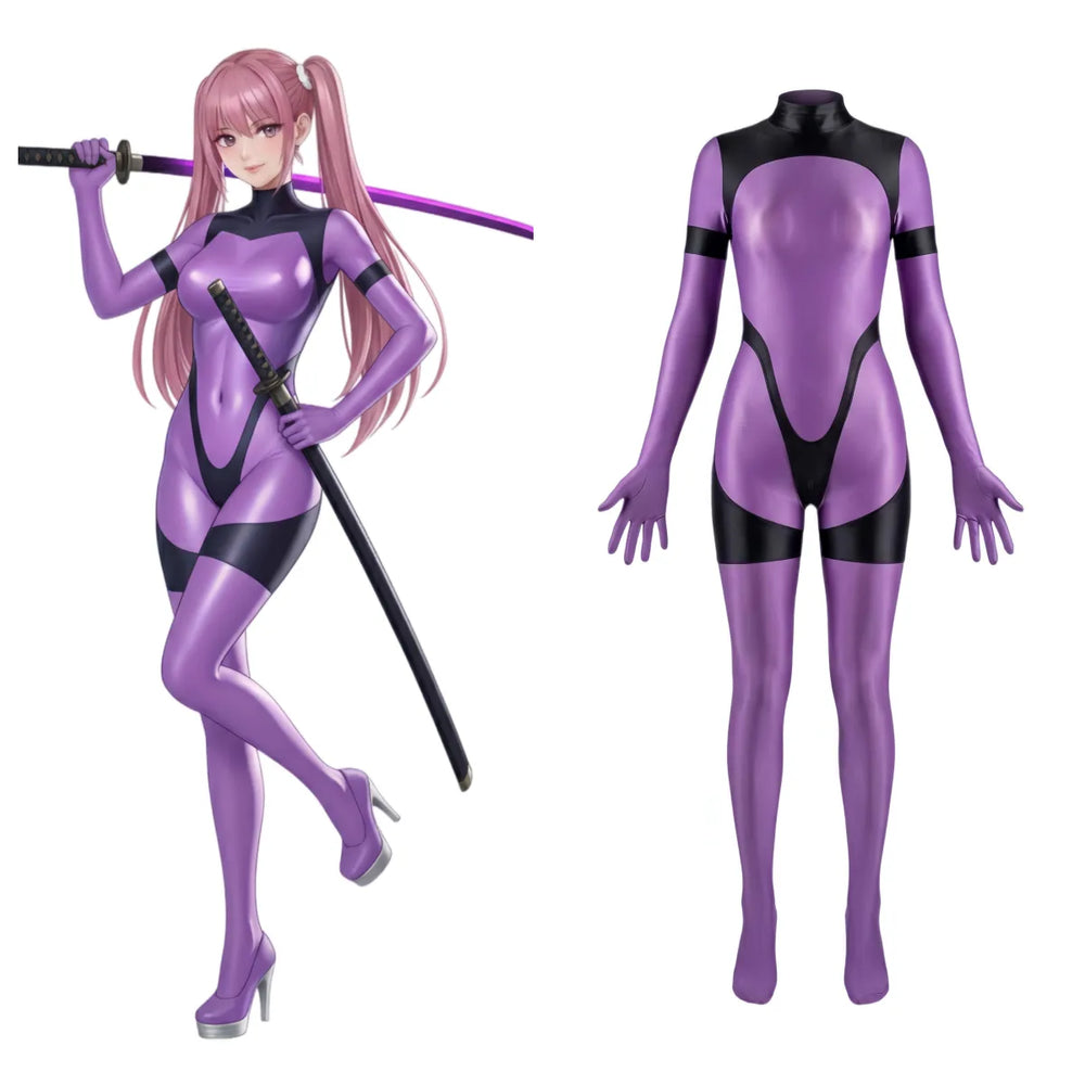 Combinaison de course intégrale en Spandex Sci-fi Anime avec fermeture éclair à l'entrejambe