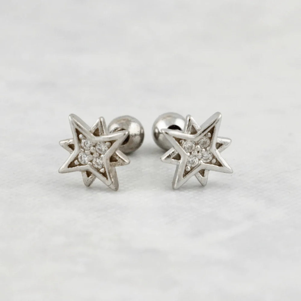Boucles d'oreilles Étoiles du Nord en argent sterling