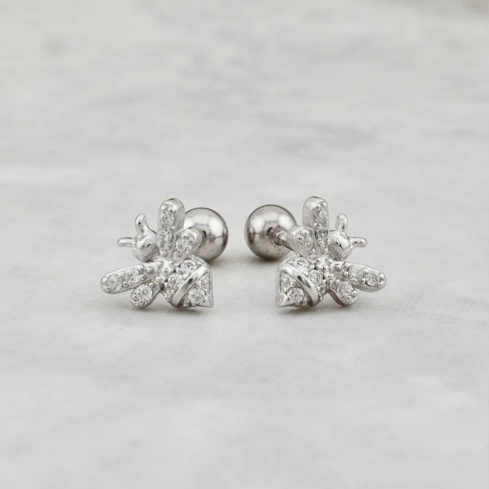 Sterling Silver Bee Earrings