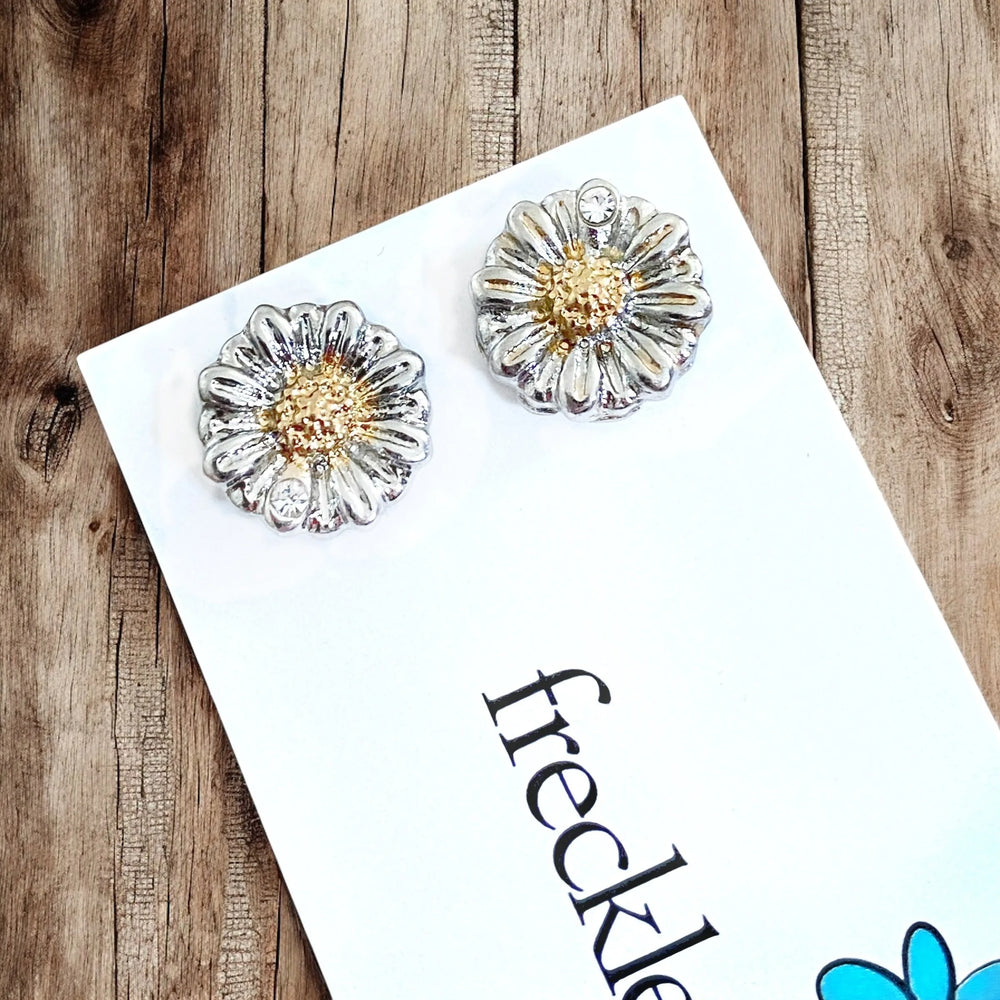 Clous d'oreilles marguerite bicolores