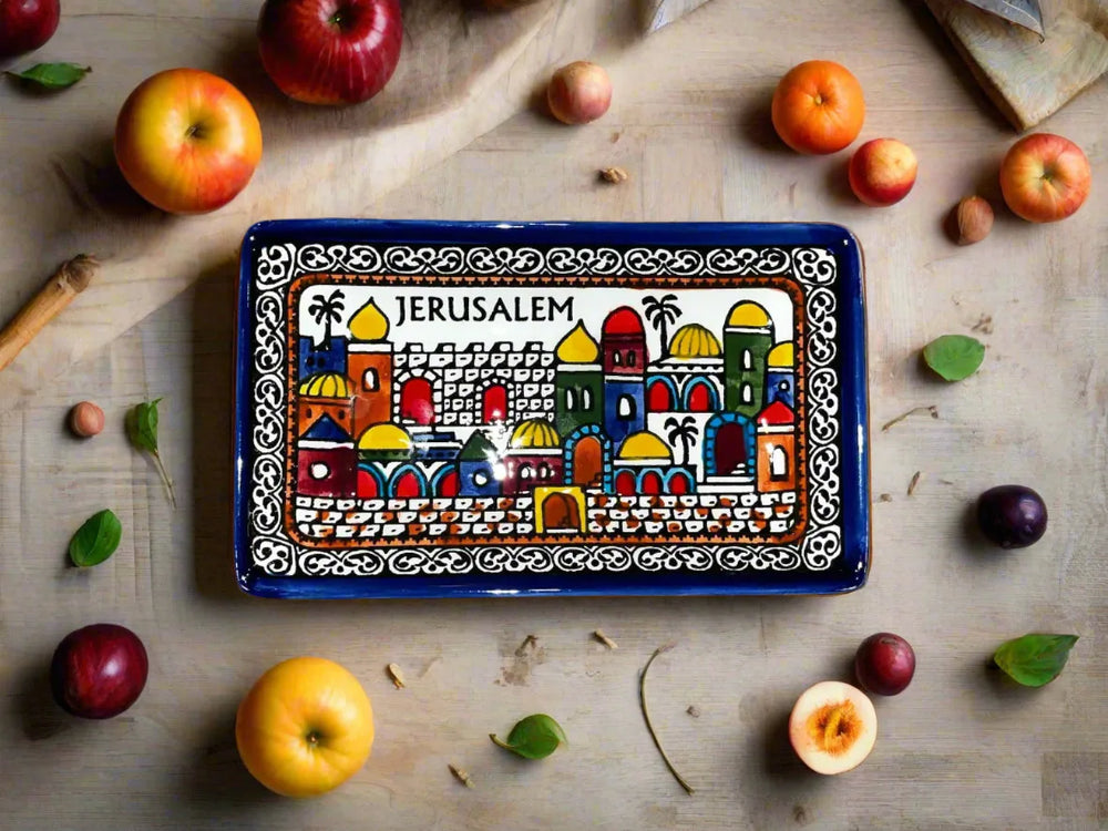 Assiette rectangulaire en céramique pour apéritifs
