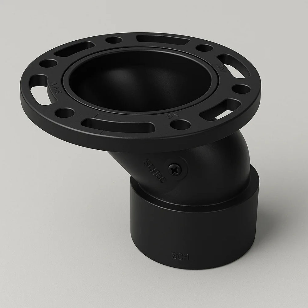 LESSO ABS Offset Closet Flange — 4×3 Hub, 1½" Offset DWV, cUPC