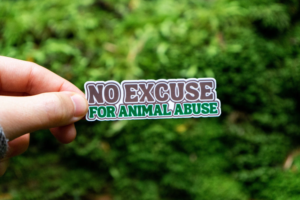 No Excuse For Animal Abuse Vegan Sticker