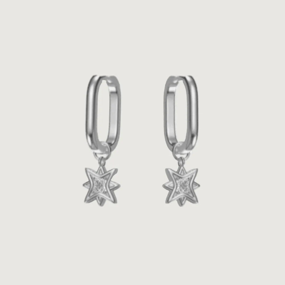 Boucles d'oreilles Huggies Étoiles du Nord en argent sterling