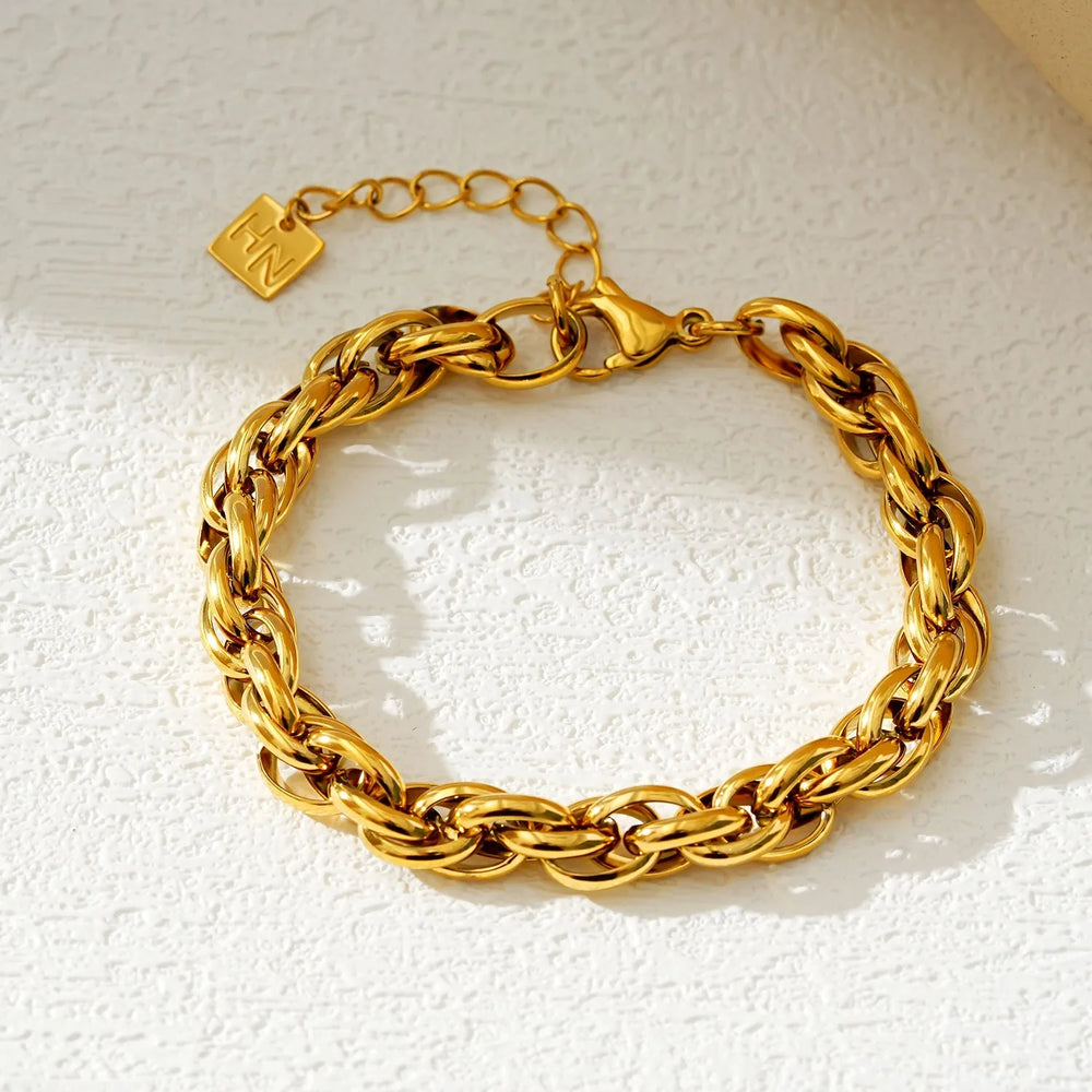 Bracelet à maillons entrelacés WANDSWORTH Or | Bracelet tendance moderne