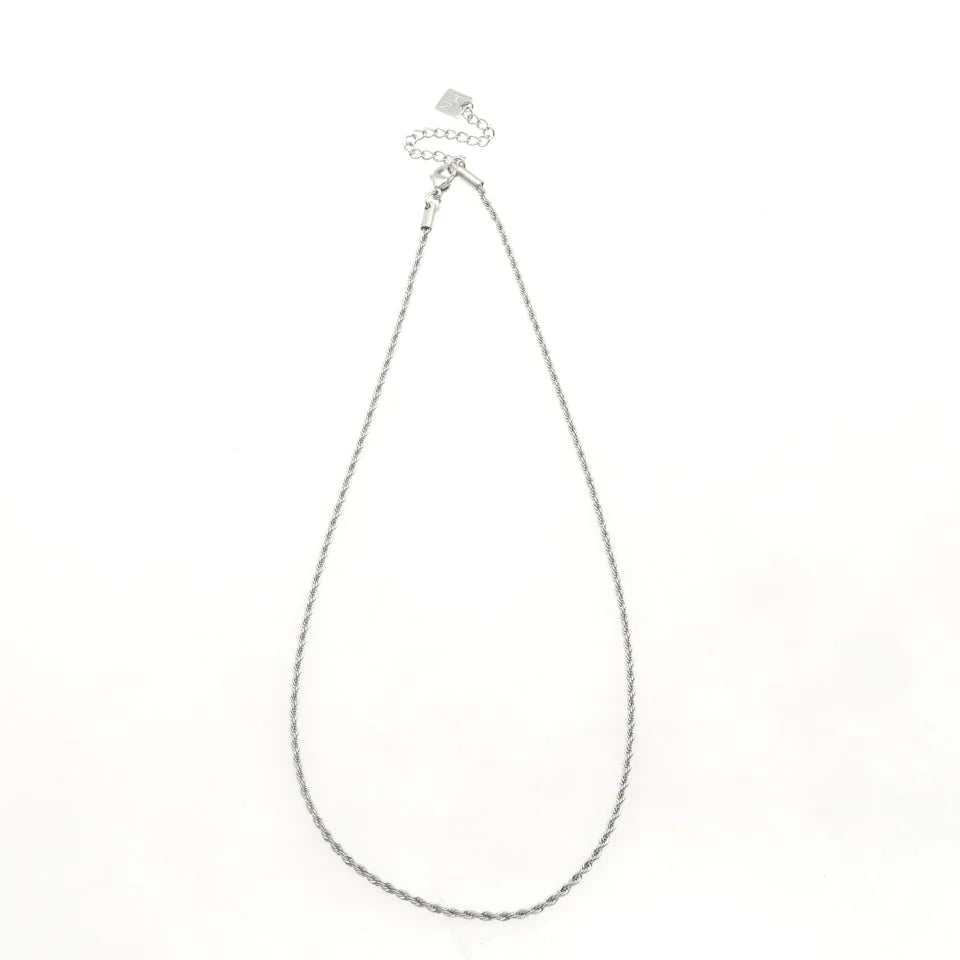 KIRA : Collier à maille corde en argent 28 pouces