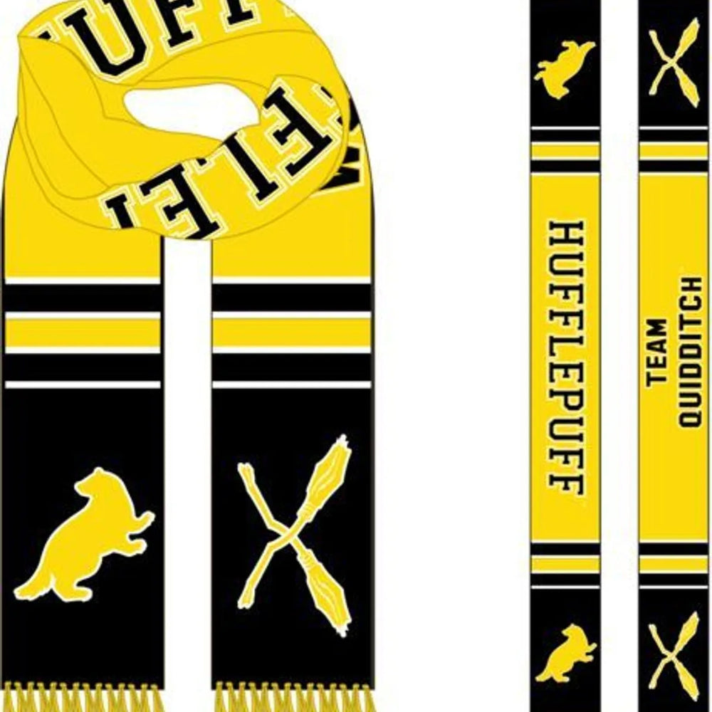 Harry Potter - Écharpe de Quidditch de l'équipe Poufsouffle Noir Jaune