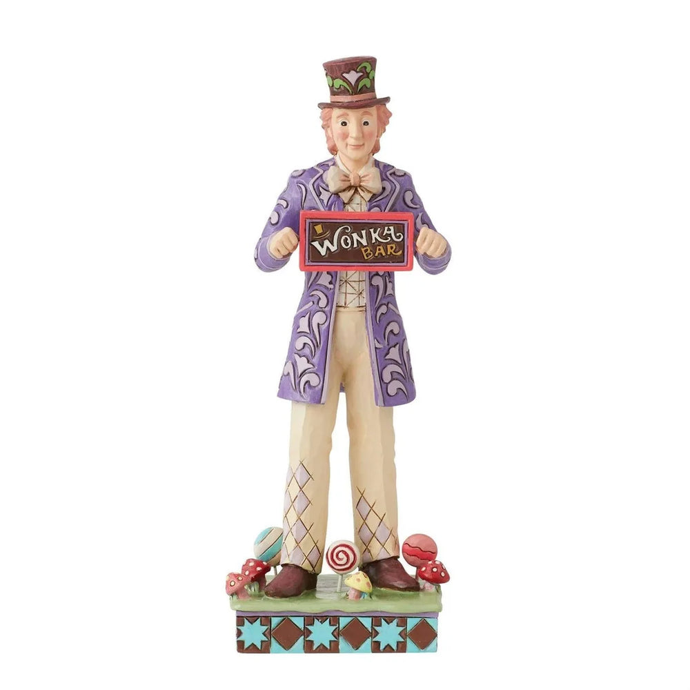Willy Wonka avec barre de chocolat rotative par Jim Shore
