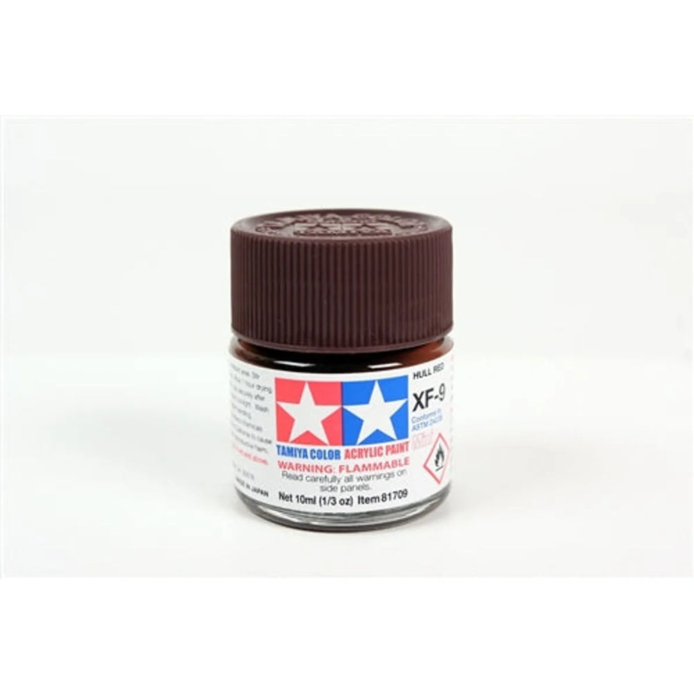 Tamiya Acrylic XF-9 Hull Red Mini Bottle 10mL (1/3oz)