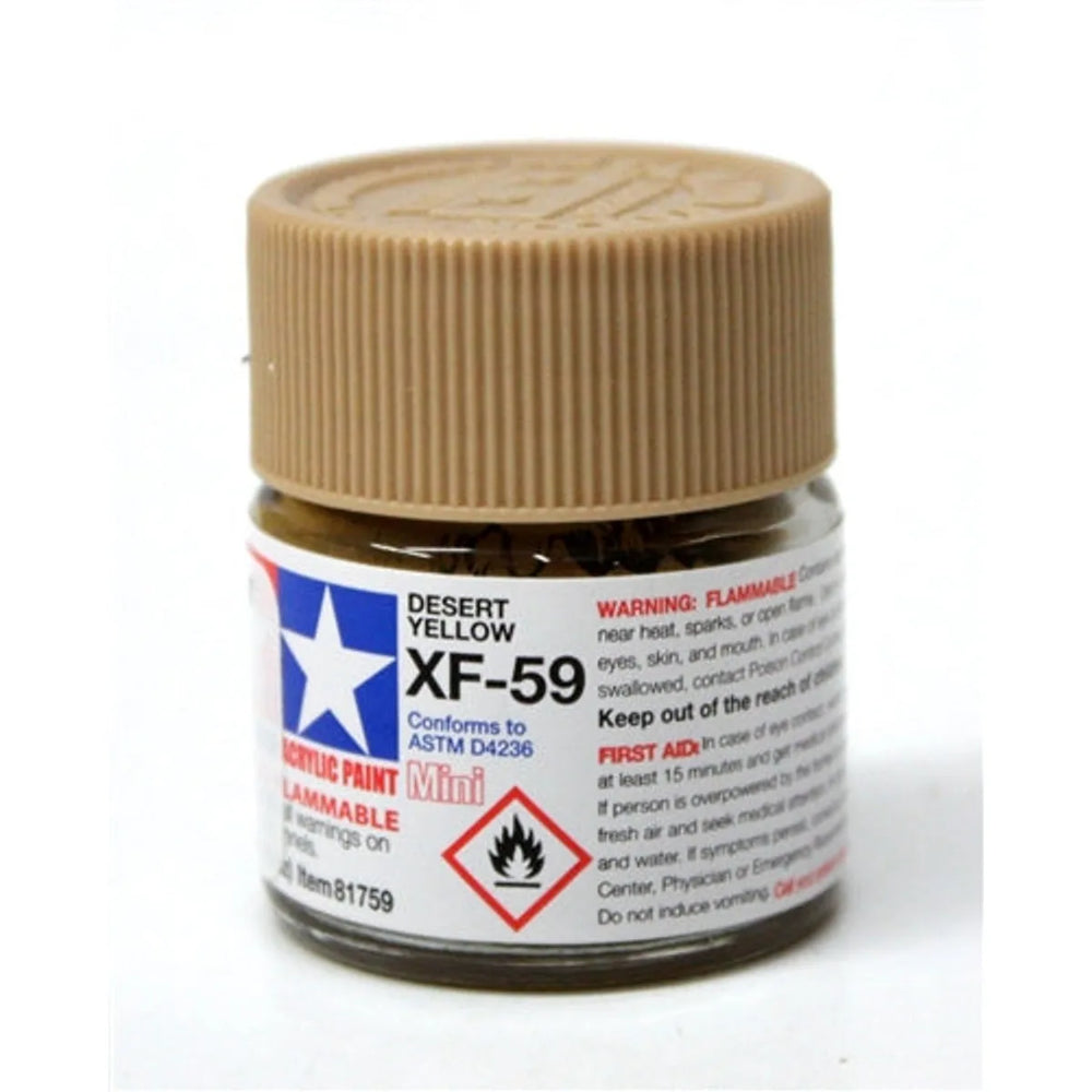 Tamiya Acrylique XF-59 Jaune Désert Mat Bouteille Mini 10mL (1/3oz)