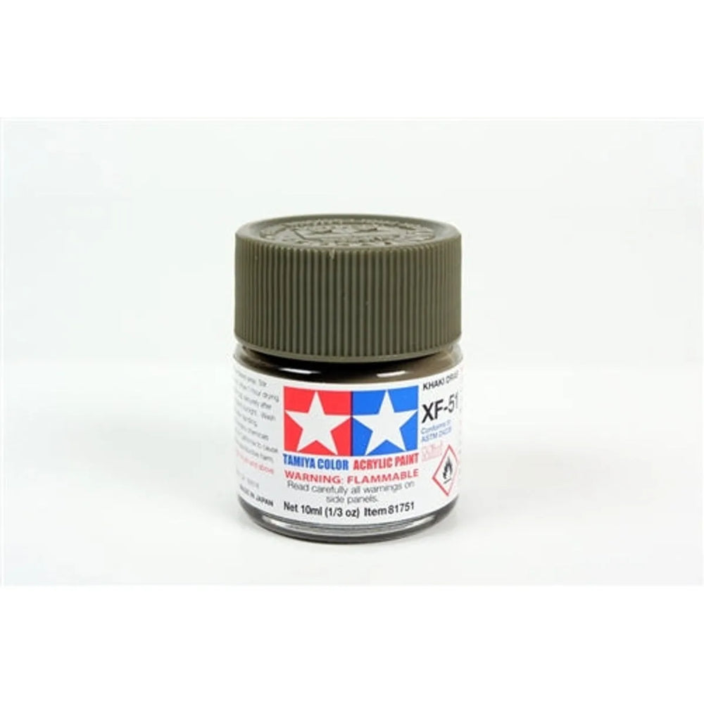 Tamiya Acrylic XF-51 Flat Khaki Drab Mini Bottle 10mL (1/3oz)