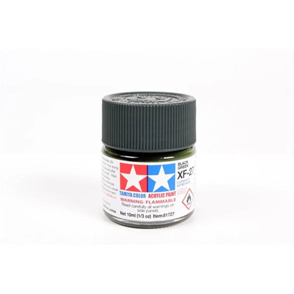 Tamiya Acrylic XF-27 Flat Black Green Mini Bottle 10mL (1/3oz)