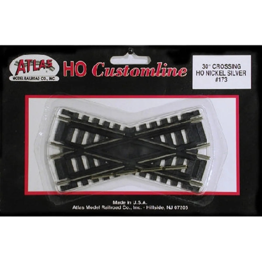 Atlas 173 HO Code 100 Traverse Personnalisée Ligne 30 Degrés 4" 10.2cm Rail Nickel-Argenté Traverses Noires NIB