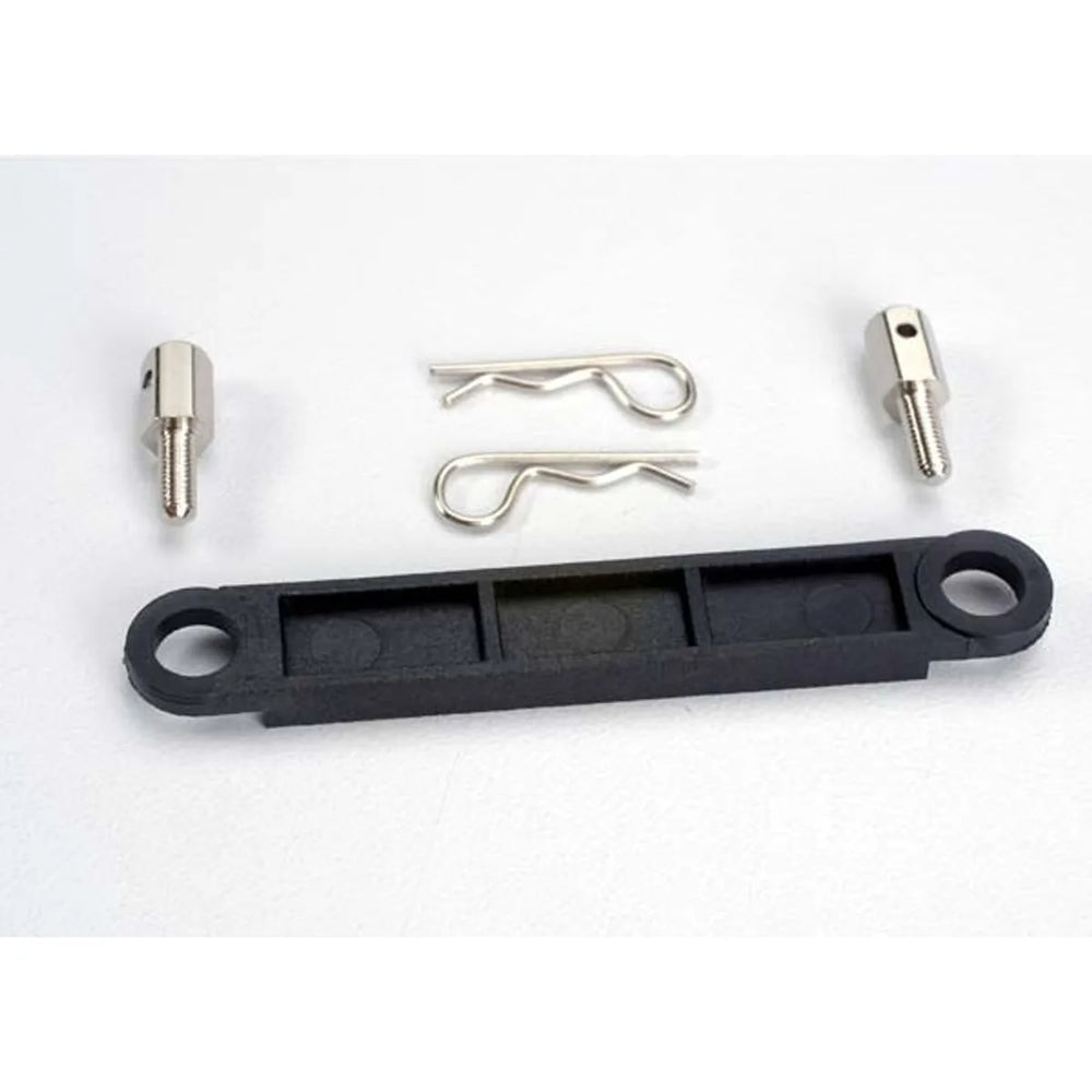 Traxxas 3727 Battery Hold Down Plate (Black)(2 Body Clips) NIB