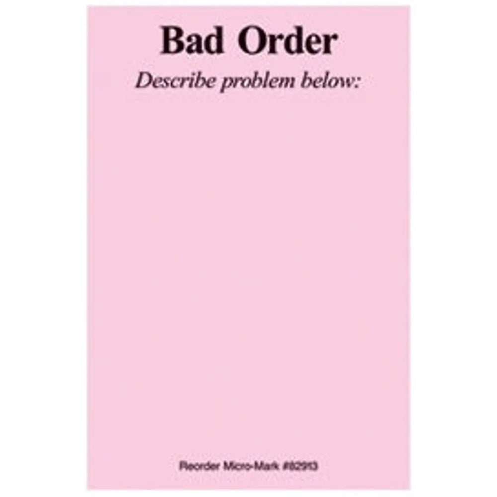 Micro-Mark 82913 Bad Order Slips Pad of 100
