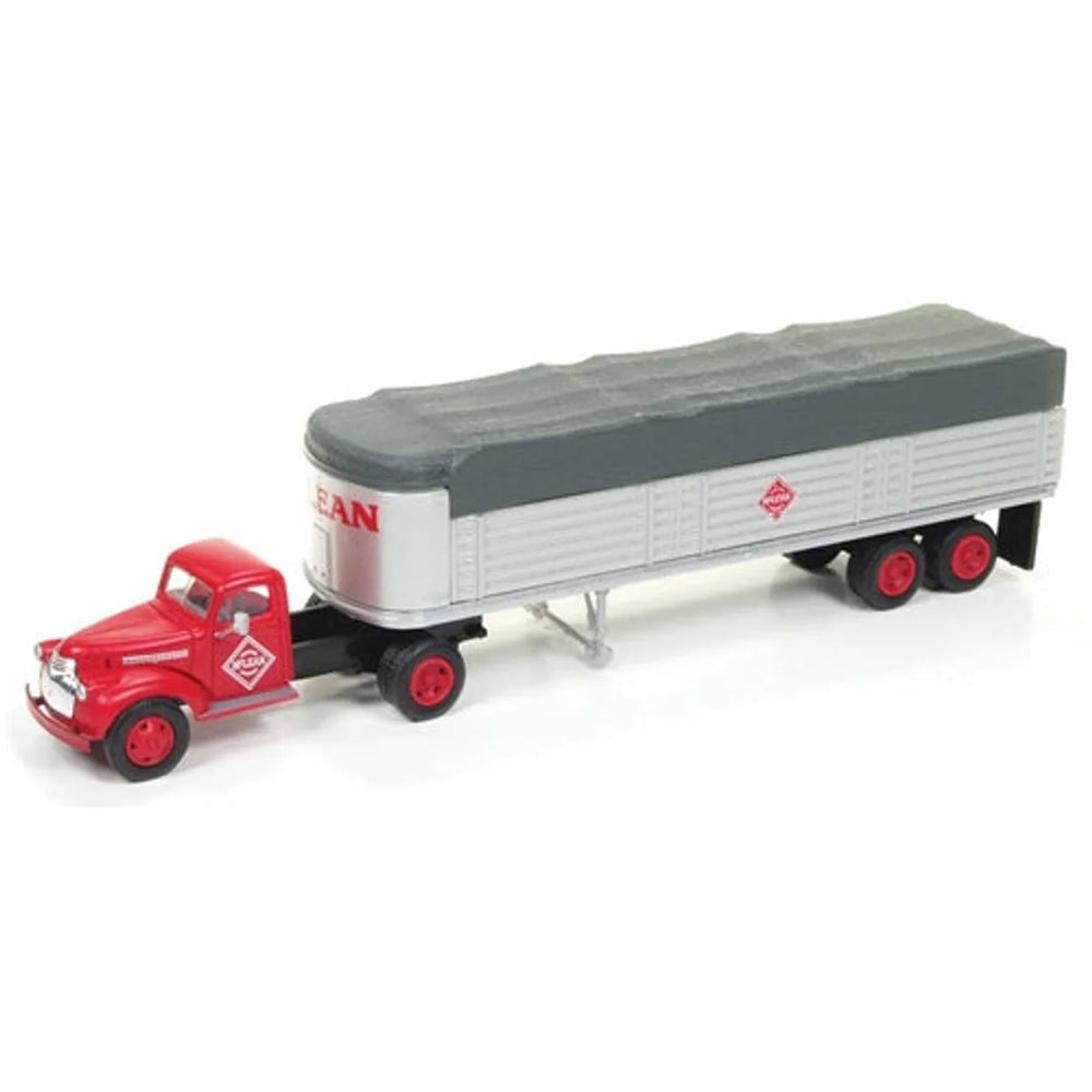 Classic Metal Works - Mini Metals 31169 HO Tracteur Chevrolet 1941-1946 avec remorque de wagon bâché McLean Trucking assemblé NIB