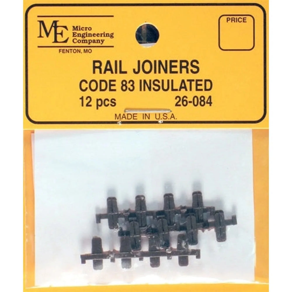 Micro Engineering 26-084 HO Code 83 Insulated Rail Joiners Pkg of 12 NIB