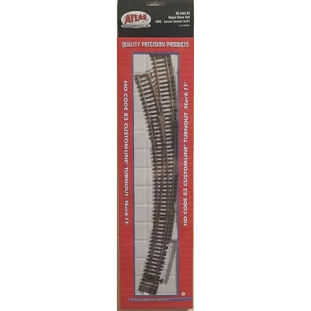 Atlas 595 HO Code 83 Customline Mark IV Curved Turnout Left Hand Inside Radius 22" Outside 30" NIB
