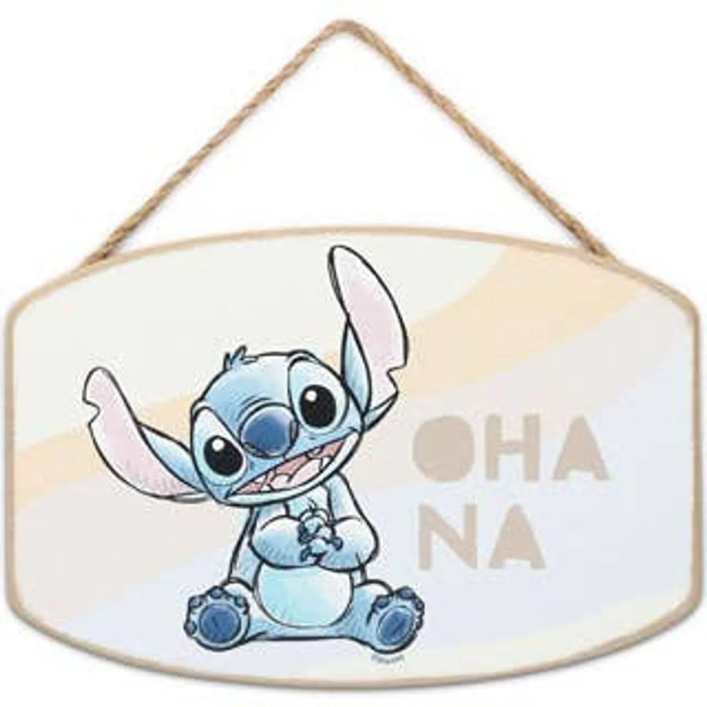 Disney Lilo & Stitch Ohana Pastel Hanging Wood Wall Decor