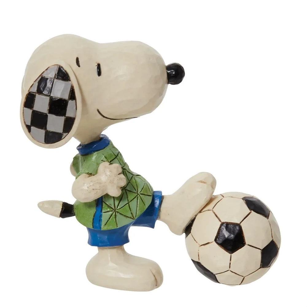 Peanuts - Snoopy Jouant au Soccer Mini Jim Shore