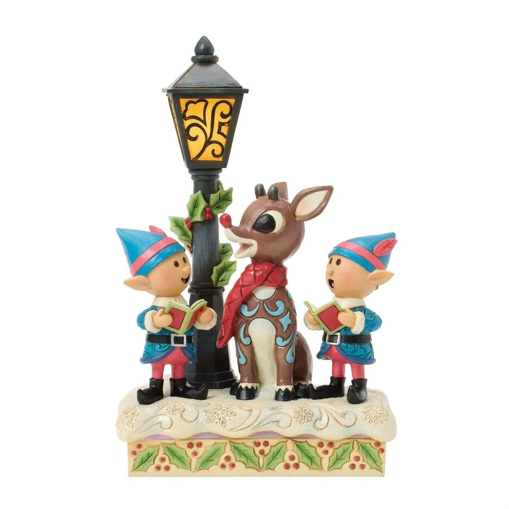 Rudolph le renne au nez rouge - Rudolph et les lutins chantant par Jim Shore