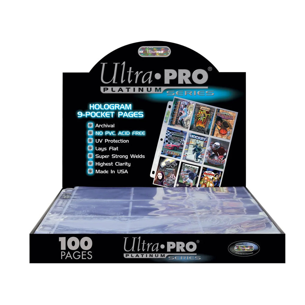 Ultra Pro Platinum Series – Pages 9 pochettes pour cartes standard (100 unités)