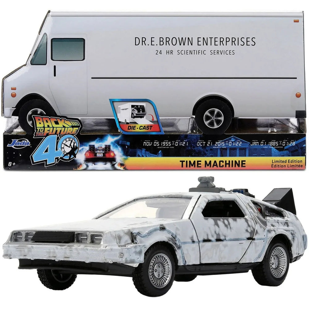 Jada Hollywood Rides Back to the Future 40th Frosted Time Machine 1:32 Die Cast