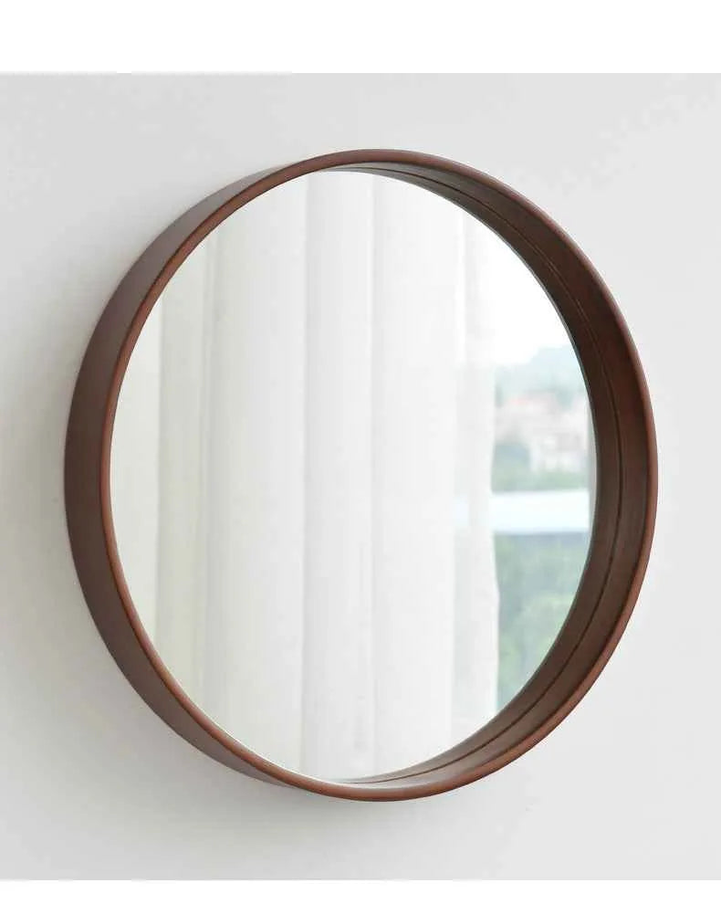 Miroir de salle de bain simple en bois massif – Miroir suspendu pour chambre à coucher