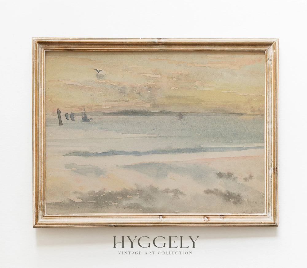 Impression d'art paysage côtier vintage L0103