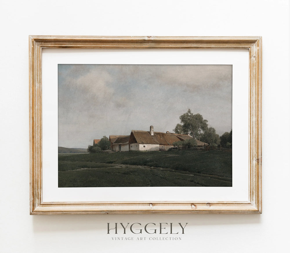 Impression d'art paysage de chalet vintage L0165