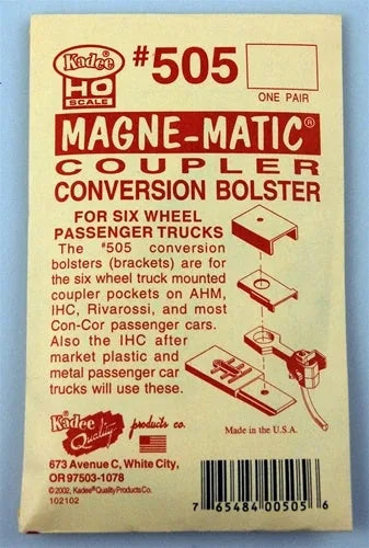 Kadee #505 HO Magne-Matic Coupler Conversion Bolster For Six Wheel Passenger Trucks AHM/Rivarossi 1 Pair