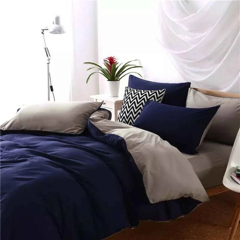Ensemble de literie 4 pièces – Polyester à motif floral moderne, drap et housse de couette avec taies d'oreiller