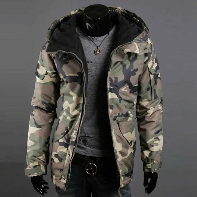 Military Camo Hoodie Jacket – Men's Lightweight British Fashion Outerwear